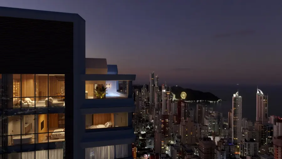 La Città by Pininfarina — duplex · living vista mar